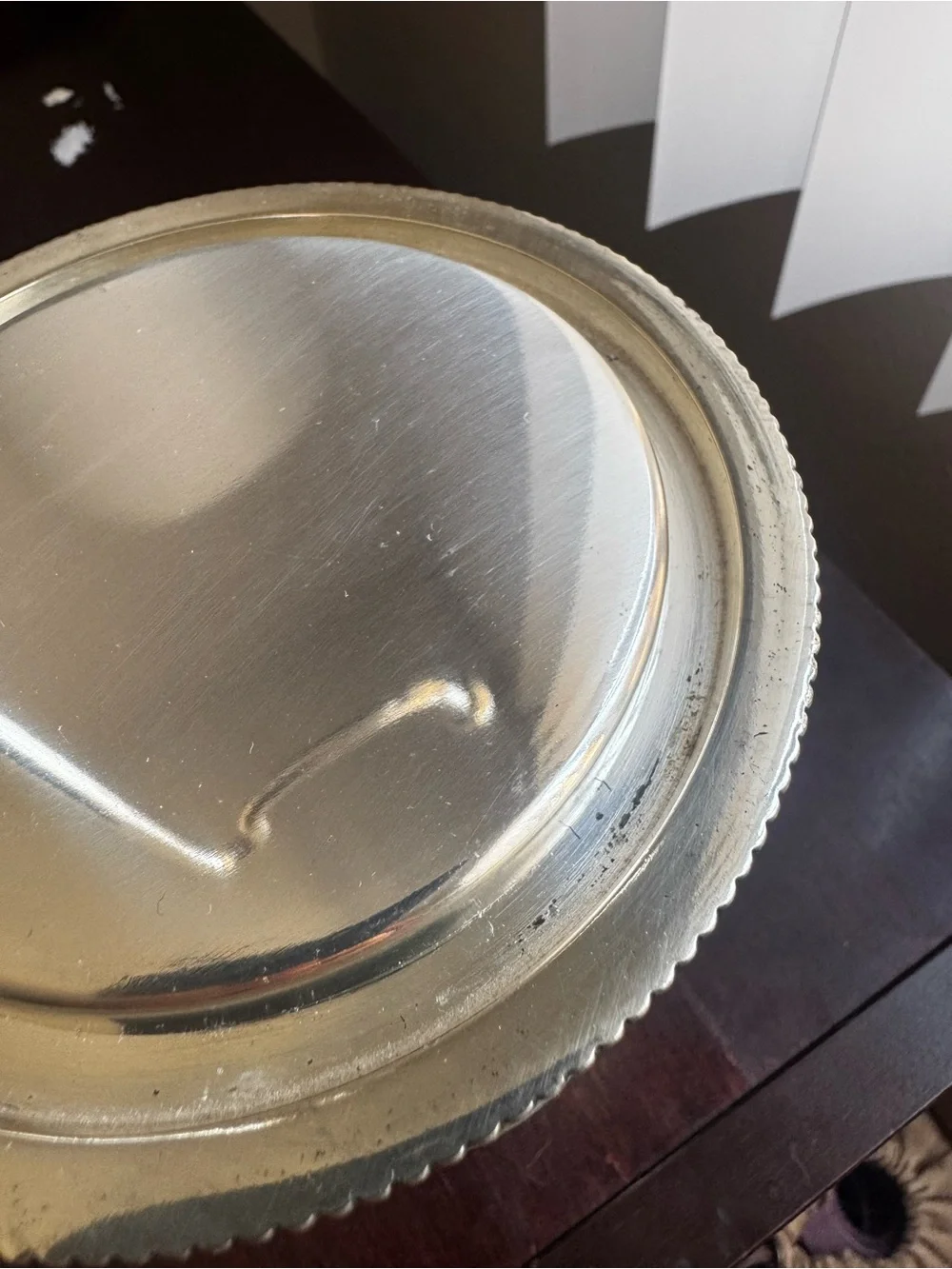 Pottery Barn Clear Glass Cloche with Silver Pedestal